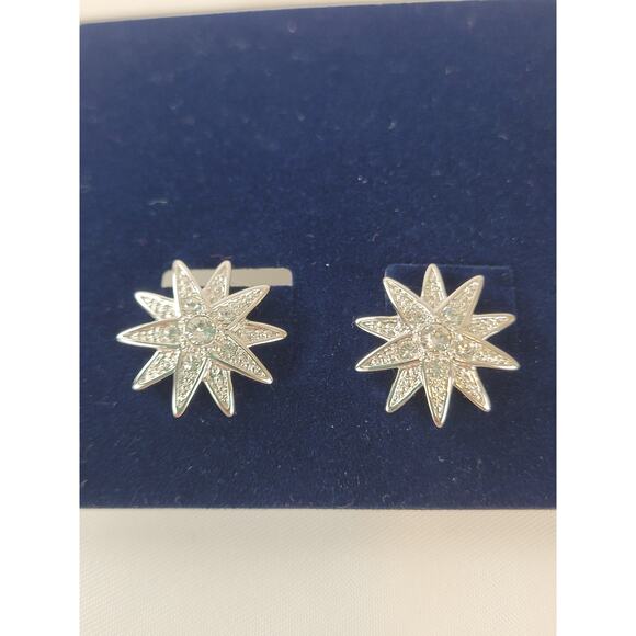 Atelier Imperial Swarovski Crystals Star Starburst Stud Earrings - Picture 1 of 7
